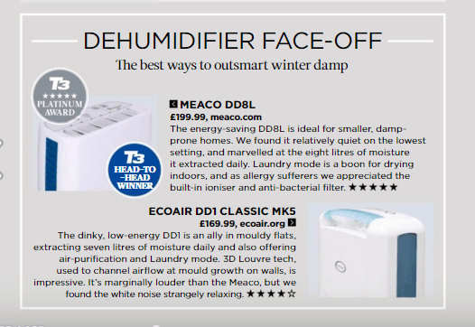 Meaco Dehumidifier Wins Platinum Award
