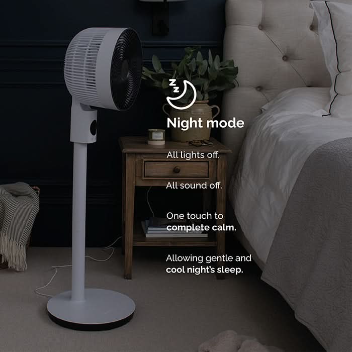 MeacoFan Sefte 10 Pedestal Night Mode λειτουργία νυκτός